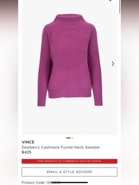Vince Magenta Funnel Neck Sweater